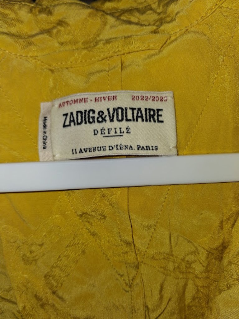Zadig & Voltaire Rally Jac Chaines Silk Dress Buttercup